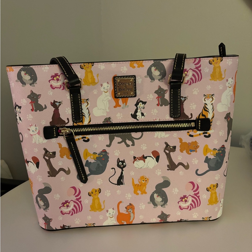Disney Dooney and Bourke Pink Cat Print Tote Bag